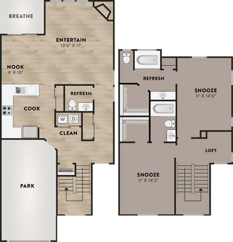 allure 2x2 floor plan with loft